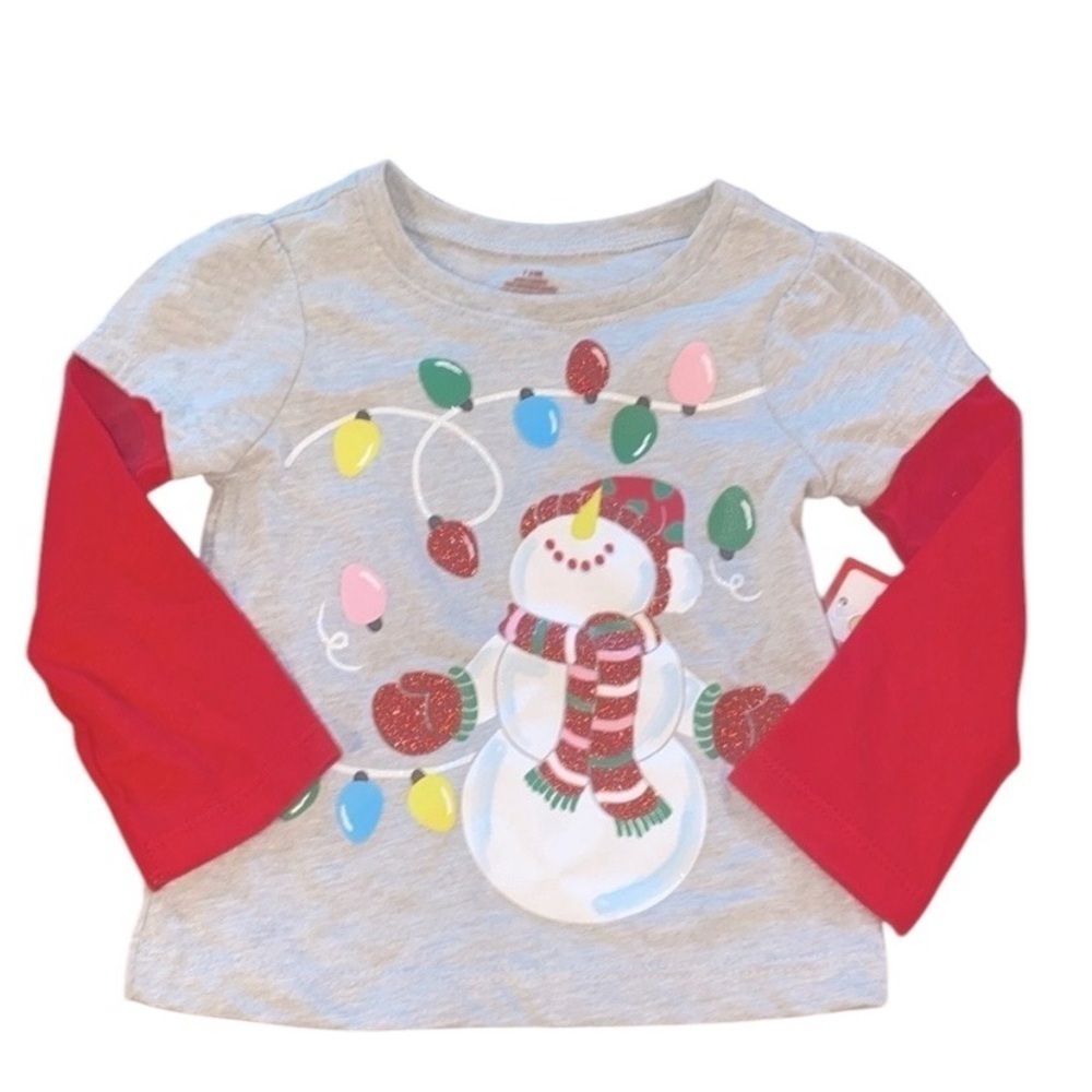 Holiday time snowman T-shirt new with tags size 12 months